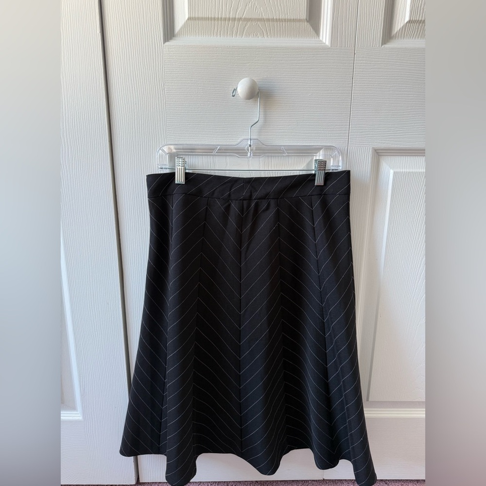 dressbarn Women’s Black A-Line Skirt with Chevron Pattern